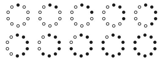 A set of circles with black dots on them vector