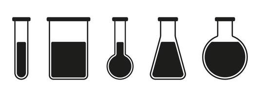 A set of four test tubes and spoons vector