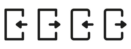 A black and white image of four different types of arrows vector