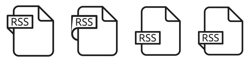 Four folders with the word rss on them vector