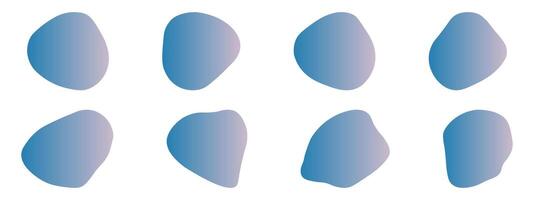 A set of six blue shapes arranged in a row vector