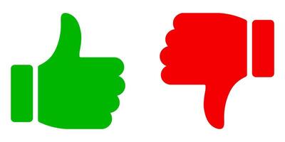 Two thumbs up and down on a white background vector