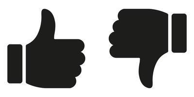 Two thumbs up and down icons on a white background vector