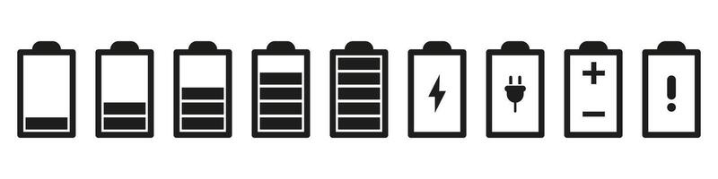 A set of battery chargers with different types of batteries vector