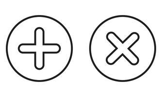 Two circles with an x and an x on them vector