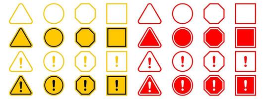 A set of warning signs on a white background vector