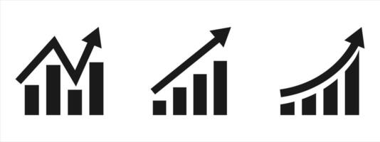 Four graphs showing growth and decline vector
