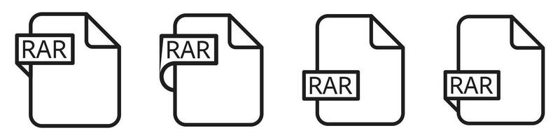 Four different types of paper with the word rar on them vector