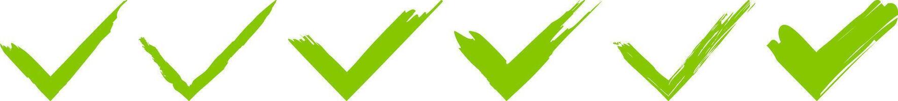 A set of green grasses with different shapes vector