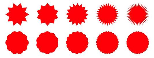 A set of red shapes on a white background vector