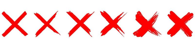 A set of red crosses on a white background vector