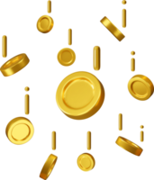 3d falling gold coins, money rain png