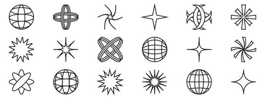 A set of different shapes and lines vector