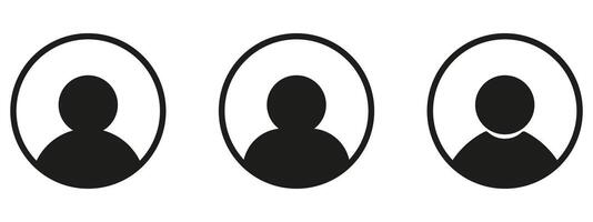 Three people in oval shapes with different faces vector