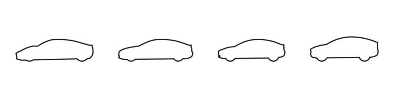 Four different shapes of cars on a white background vector