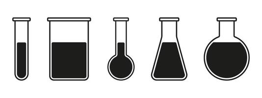 A set of four test tubes and spoons vector