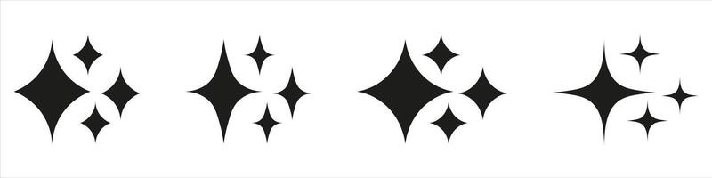 A set of black and white stars on a white background vector