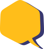 Text talk balloon. Speech bubble for dialog. Comic cloud box for message with shadow. Frame shape for comment. Hexagon png