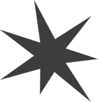 Star shape icon. Y2k abstract irregular shiny sparkle. Flash sparks starburst graphic element. Twinkle sticker. Black minimal flat simple sign. png