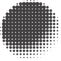 Circle dots with halftone pattern. Round gradient background. Elements with gradation points texture. Abstract geometric shape png