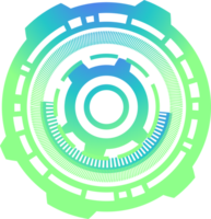 HUD futuristic element. Abstract optical neon aim. Circle geometric shape for virtual interface and games. Camera viewfinder for sniper weapon png