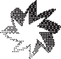 Bitmap pixel arcade game effect. Circle frame with bit pattern texture. Round y2k halftone element. Aesthetic dither gradient. 2000s noisy illustration png