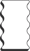 Wavy rectangle frame. Scallop edge box. Squiggle wavy border. Groovy zigzag abstract shape. Cute square aesthetic banner. png