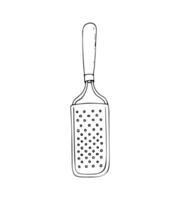 Paddle Grater with Grip Handle. Hand-drawn kitchen tool. Isolated illustration on white vector