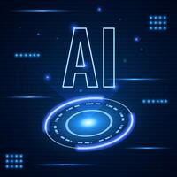 Artificial intelligence banner concept. AI technology futuristic abstract background. vector