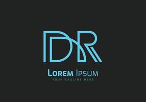 minimal and abstract initial letter D R or DR logo vector