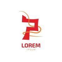 Initial letter P with Intertwine stroke minimal logo vector
