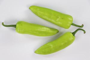 Three Fresh Green Peppers photo