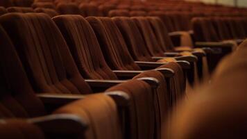 Minsk Concert Hall Belarus row of empty spectator chairs in the empty auditorium video