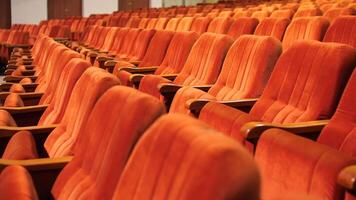 Minsk Concert Hall Belarus row of empty spectator chairs in the empty auditorium video