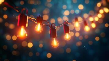 A string of lights with bulbs on it photo