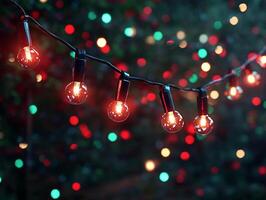 Christmas lights on a string photo