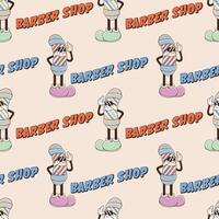 pole barber seamless pattern in retro vector