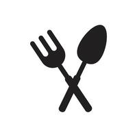 Fork and spoon icon on white background vector