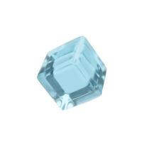 3d render ice cube. three dimensional illustration of transparent clean frost liquid. Cool crystal for alcohol cocktail, drinks, beverage or soda. Freezing realistic blue rectangle element vector