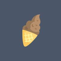 chocolate ice cream in flat design vector