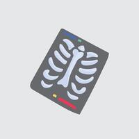 chest bone x-rays paper in flat design. vector
