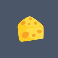 piece of cheese in flat design. vector