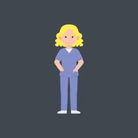 female doctor in flat design. vector