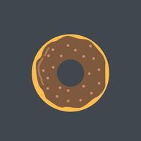 chocolate cream doughnut in flat design. vector