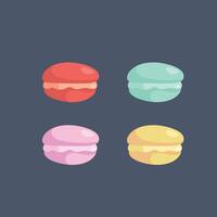 macarons set with different color in flat design. vector