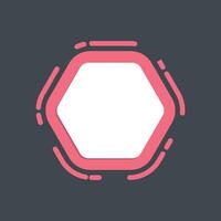 pink hexagon modern frame in flat design vector