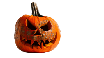 Carved Halloween Pumpkin with a Ferocious Expression png