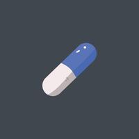 blue capsule in flat design. vector