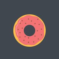 strawberry doughnut in flat design. vector