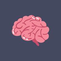 brain in flat design. vector